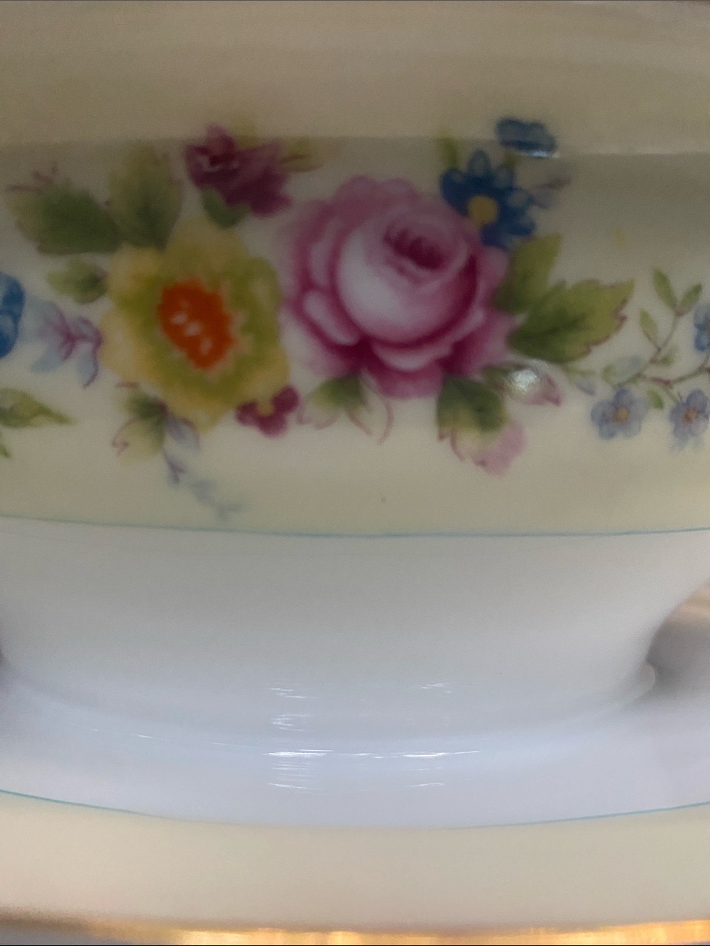 Vintage hand painted Transor Ware Japan gravy boat with attached underplot - Picture 11 of 14
